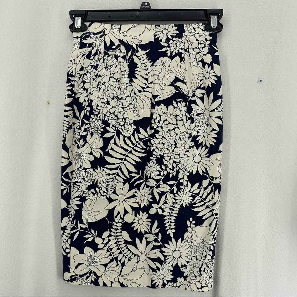Boden Floral Pencil Skirt Womens 2 White‎